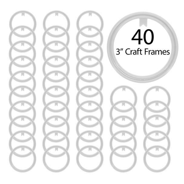 EBL Craft Framing Hoop Round 3 inch White 40pc