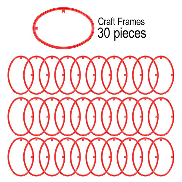 EBL Craft Framing Hoop Oval 5 inch x8 inch Red 30pc