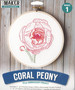 Leisure Arts Kit Embroidery 6" Coral Peony