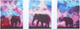 Diamond Art Kit 11"x 14" Triptych Elephants 3pc