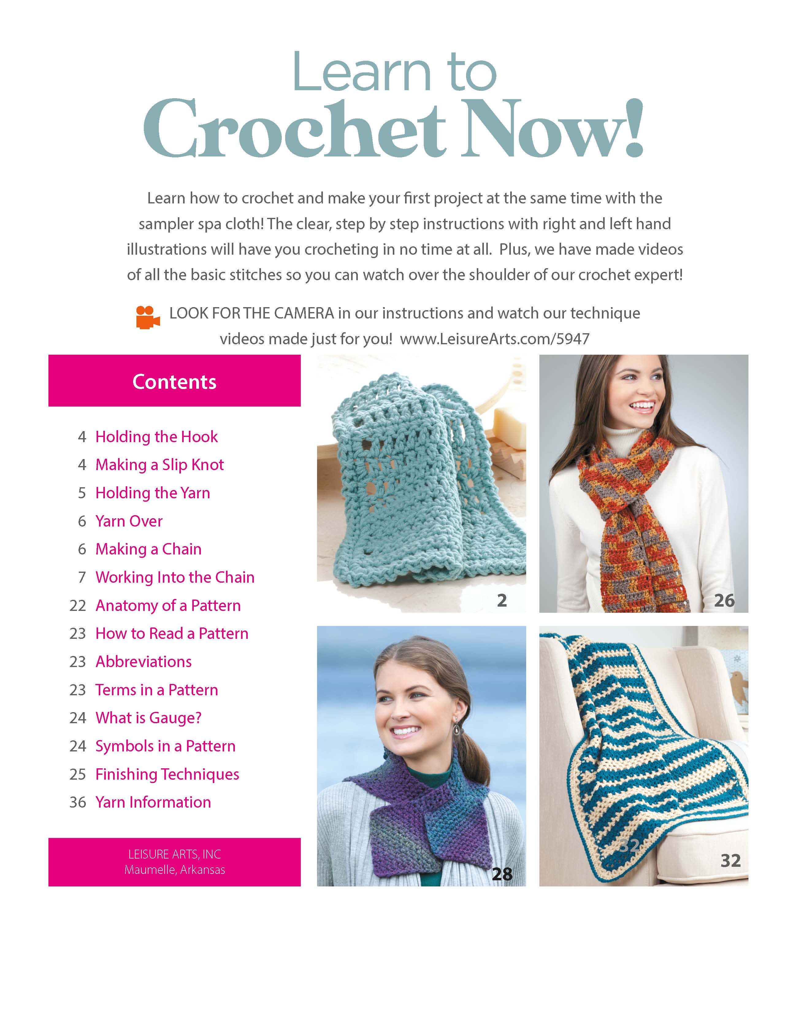 Leisure Arts Learn to Crochet For Kids Crochet Book