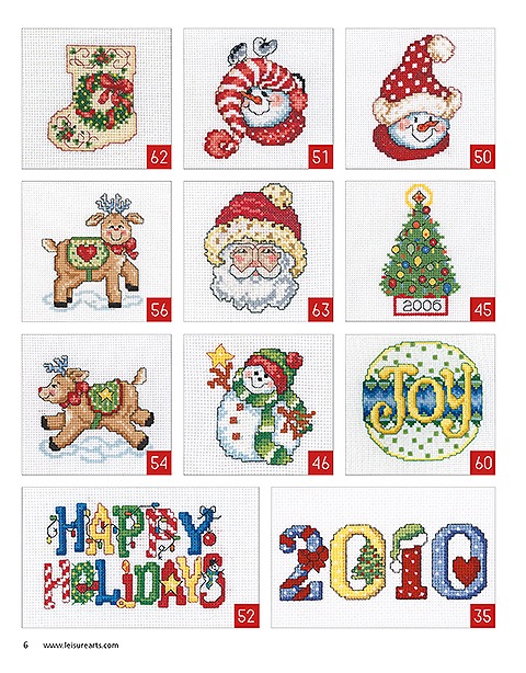 Leisure Arts Mini Cross Stitch Ornaments - Cross stitch pattern kits  including 160 Christmas cross stitch ornaments to design, Stockings,  animals