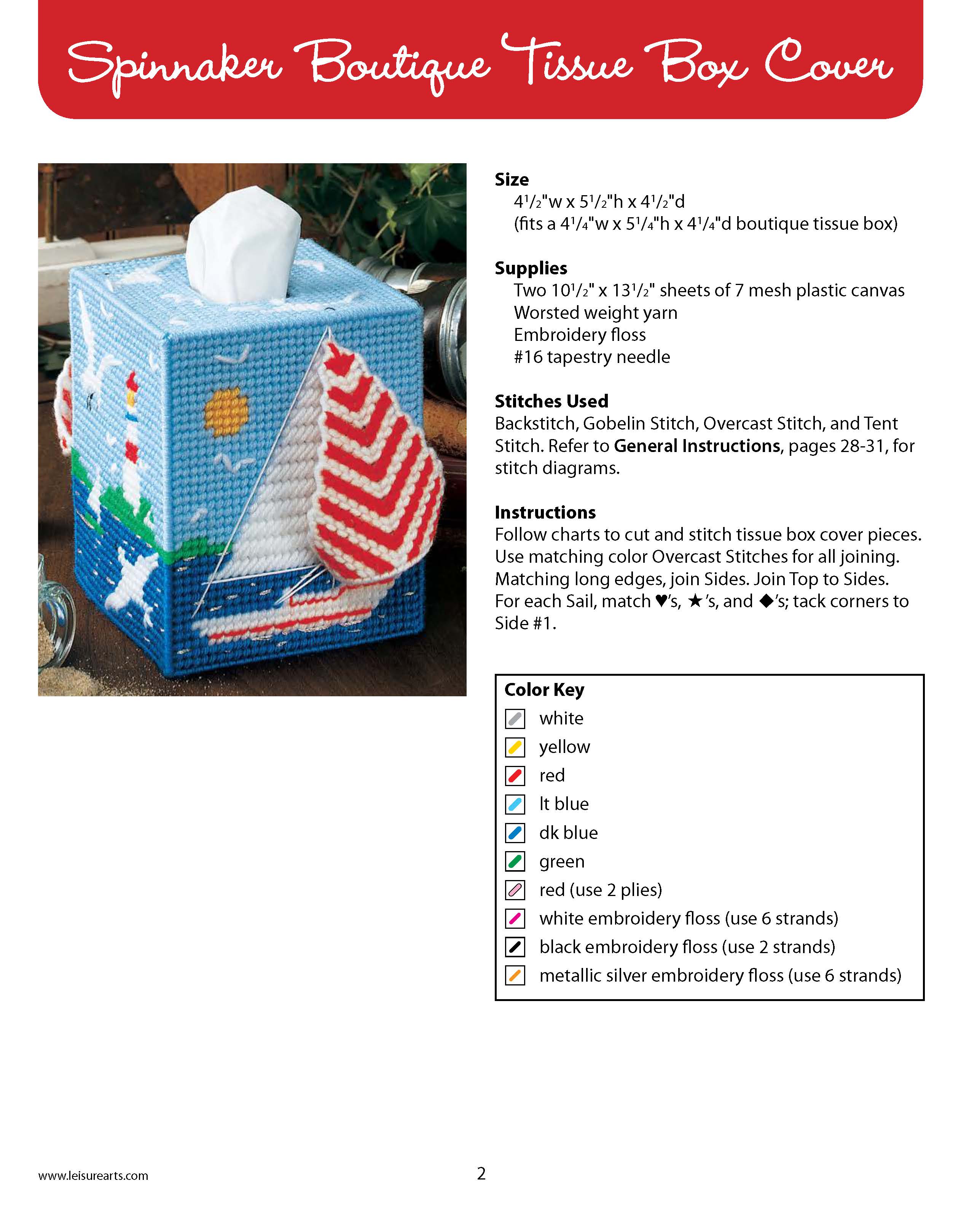 PATRIOTIC QUILT TISSUE TOPPER COVER PLASTIC CANVAS PATTERN INSTRUCTIONS