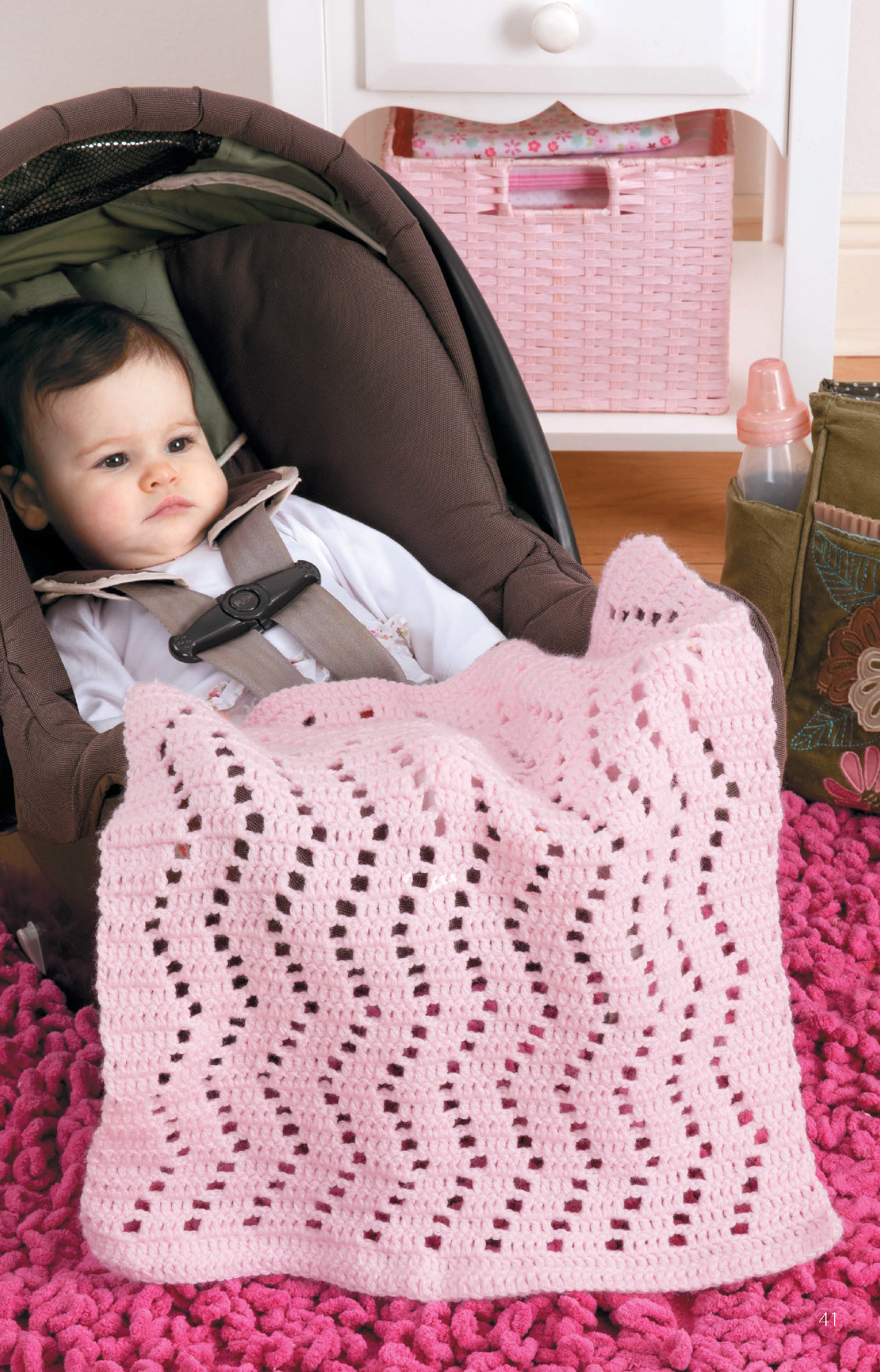 Continuous Crochet Baby Blanket (Preemie/Car Seat)