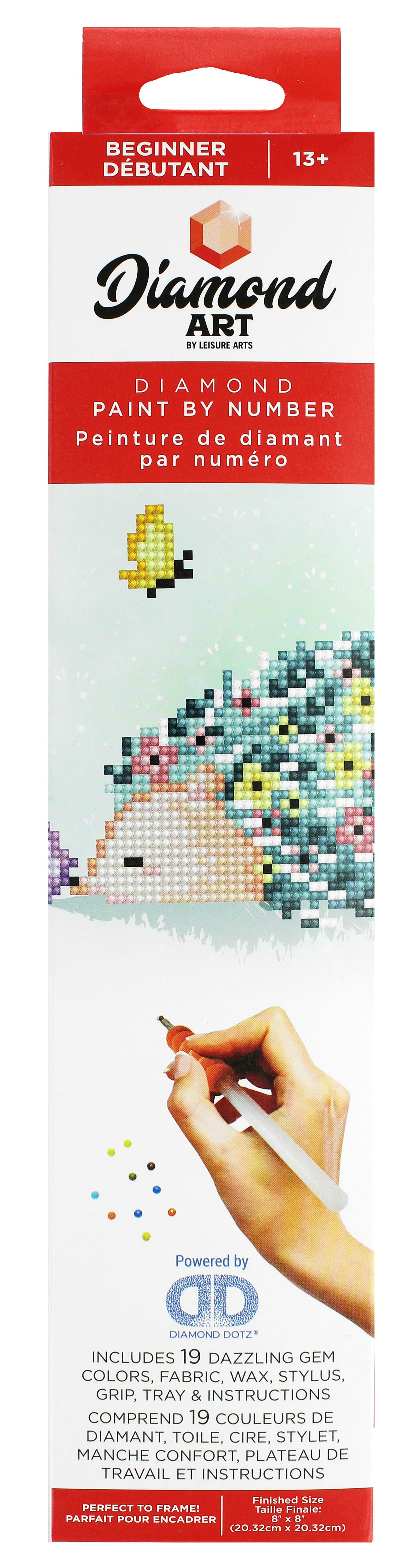 Diamond Art Kit 8x 8 Beginner Hedgehog