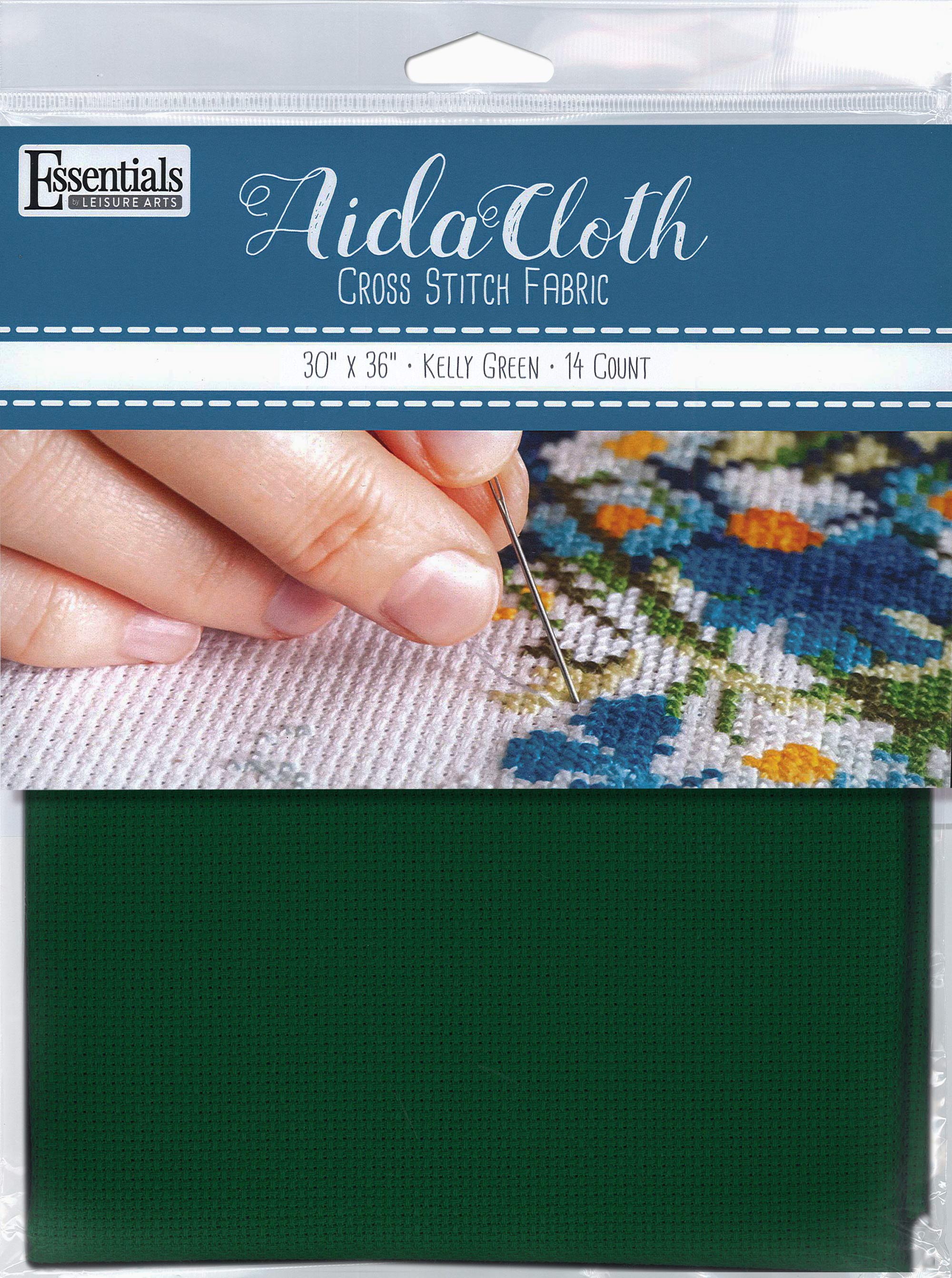 Leisure Arts Dual-Ended Huck Cloth & Aida Cloth Tea Towel Swedish Weave Kit  Mountains Green - Leisure Arts
