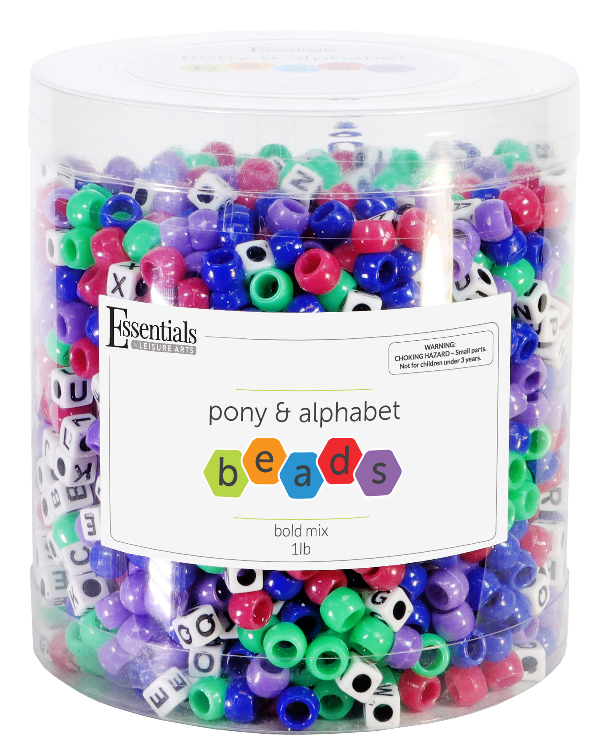 Essentials By Leisure Arts Bead Pony & Alphabet Mix 1lb