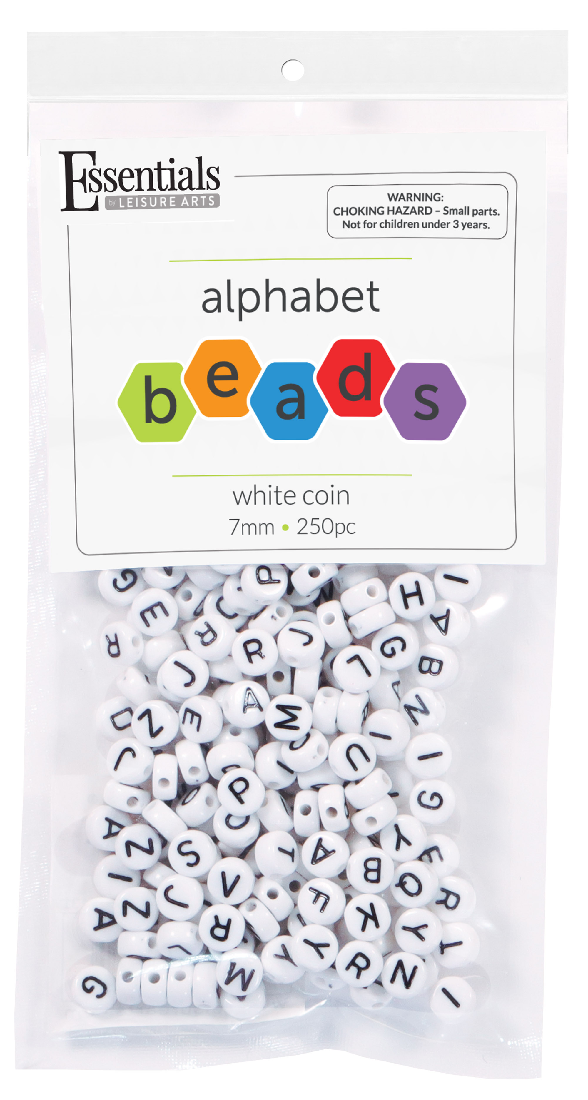 Arbee Alphabet Beads, White- 25g – Lincraft