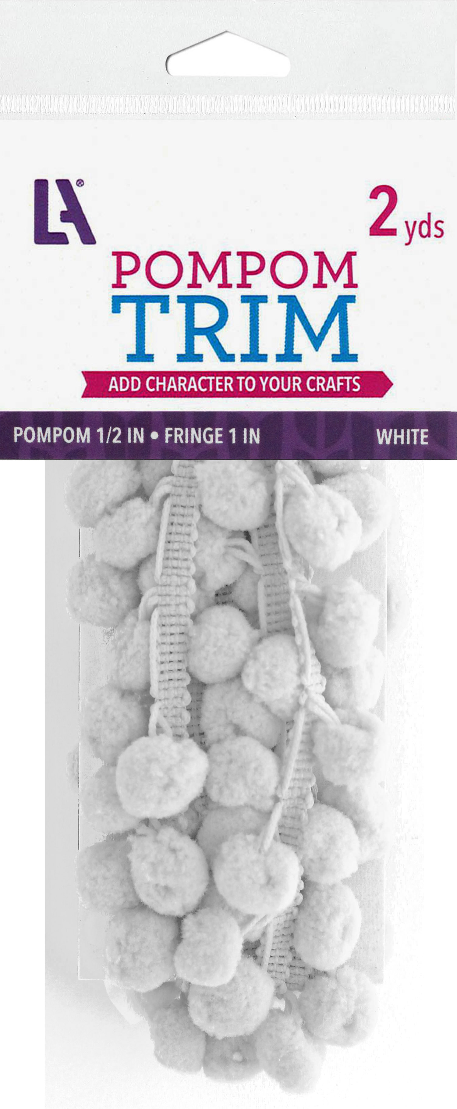 EBL Yarn Pom Poms 1-1.5 White 20pc