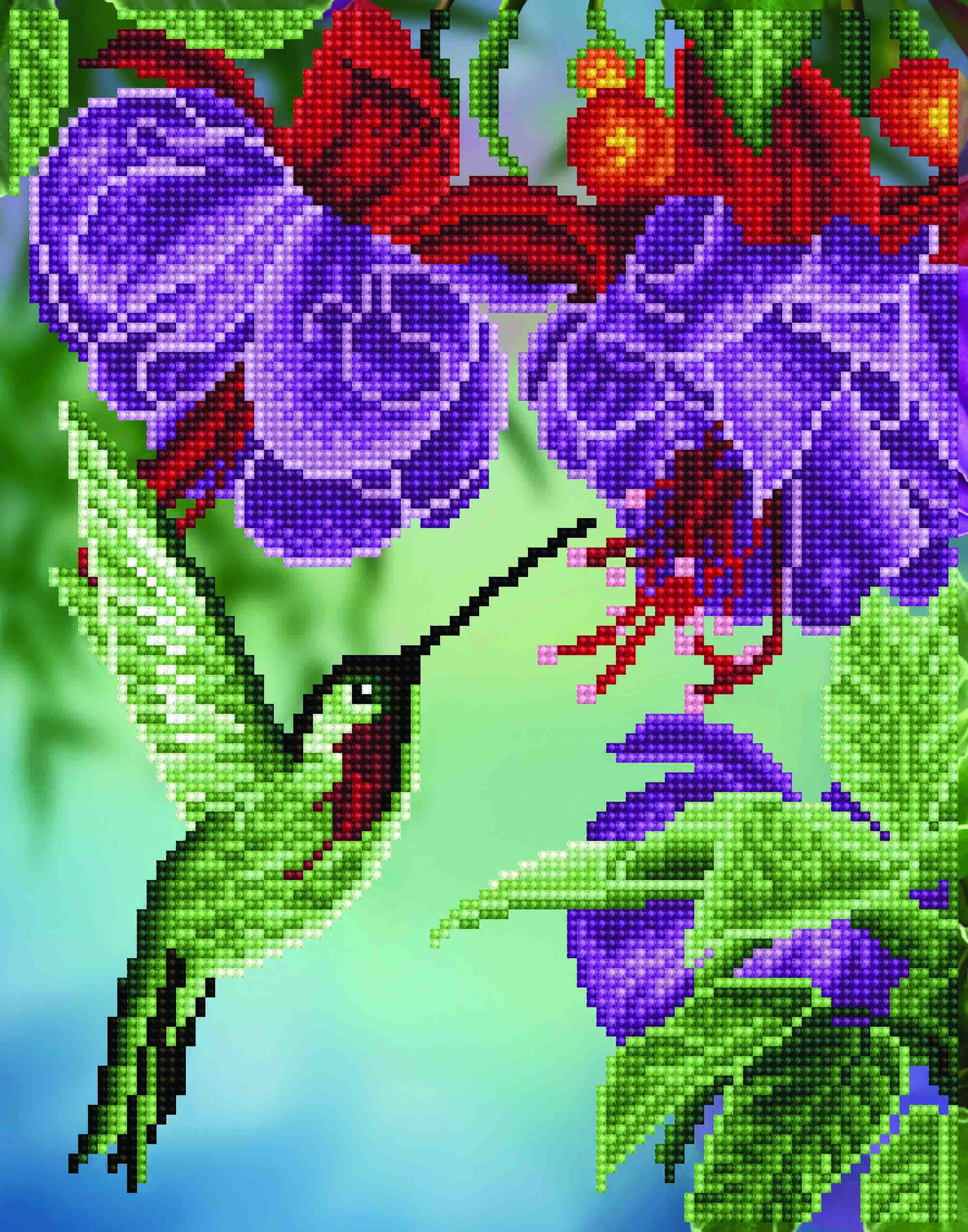 Diamond Art Kit 11x 14 Moderate Hummingbird - Leisure Arts