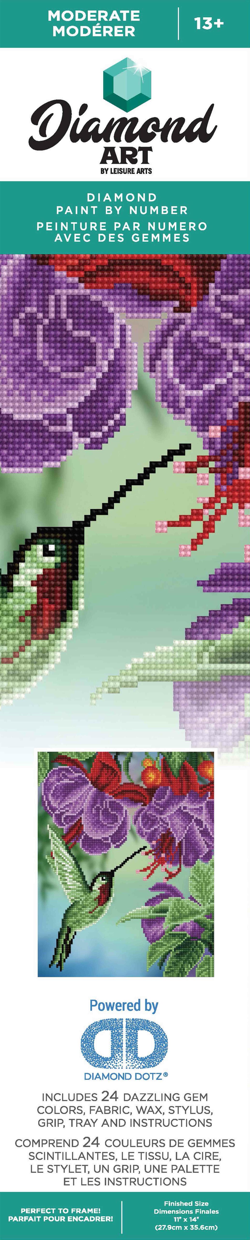 Diamond Art Kit 11x 14 Moderate Hummingbird