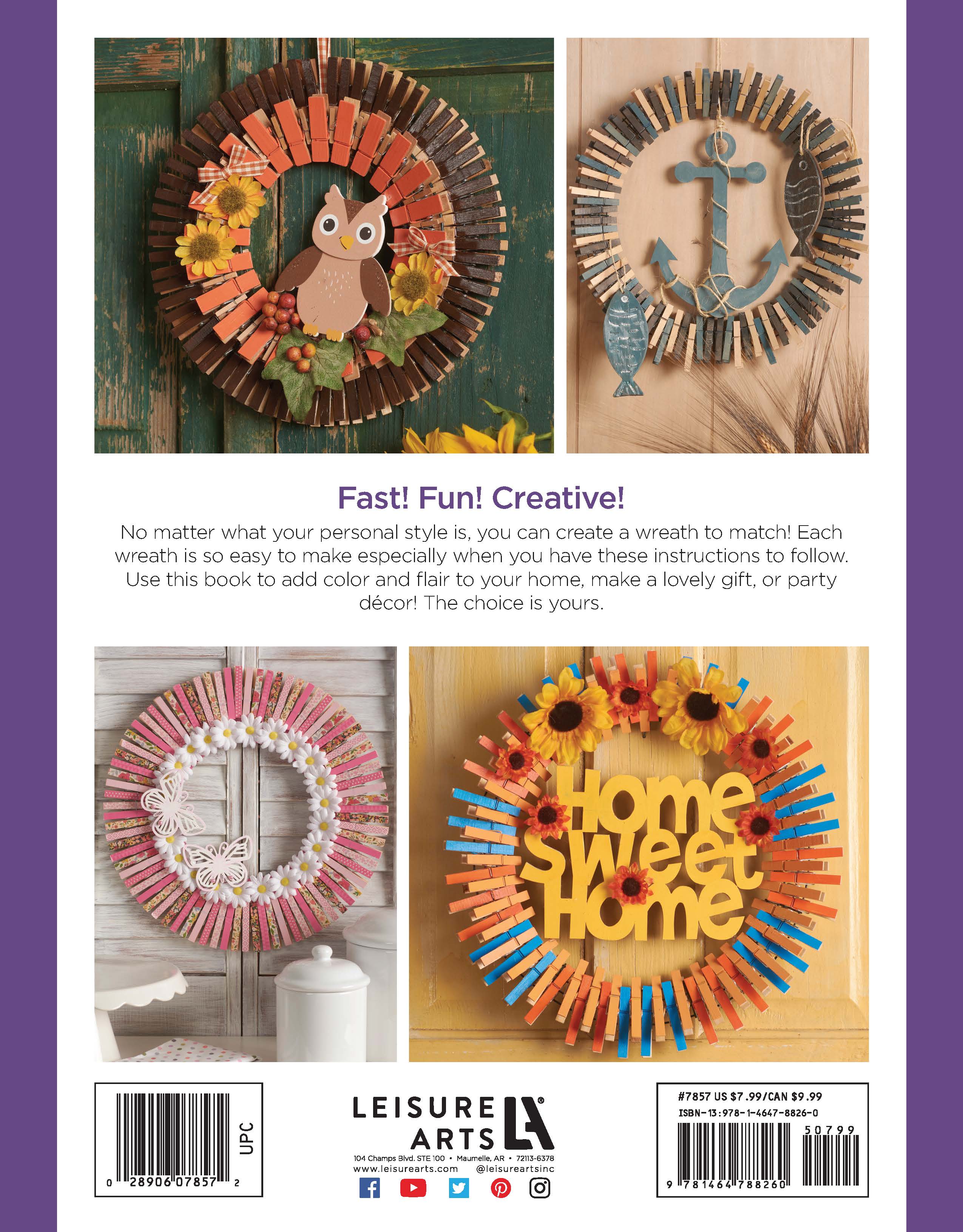 Leisure Arts Clothespin Wreaths Crafting Book