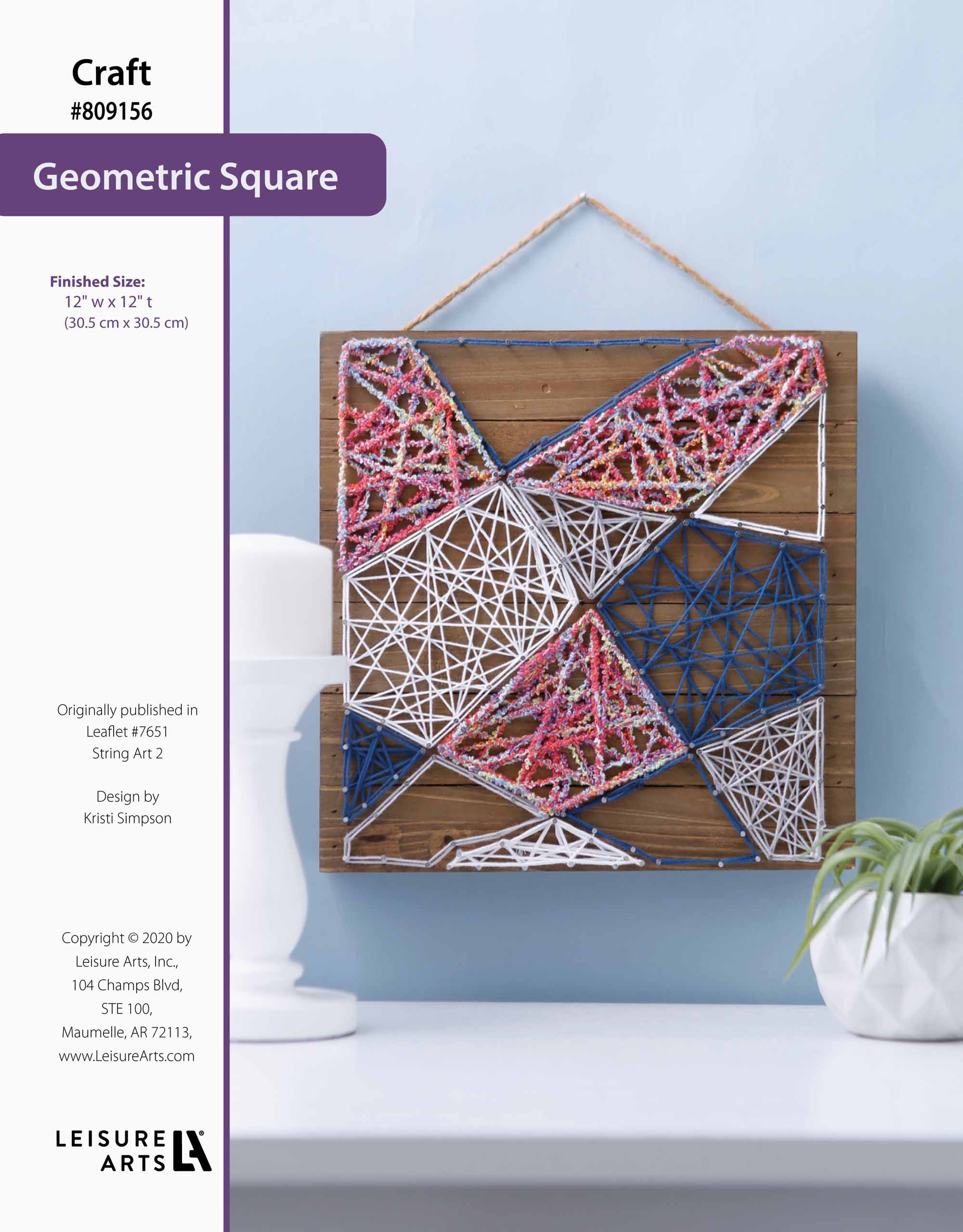 Leisure Arts String Art 2 Geometric Square ePattern - Leisure Arts