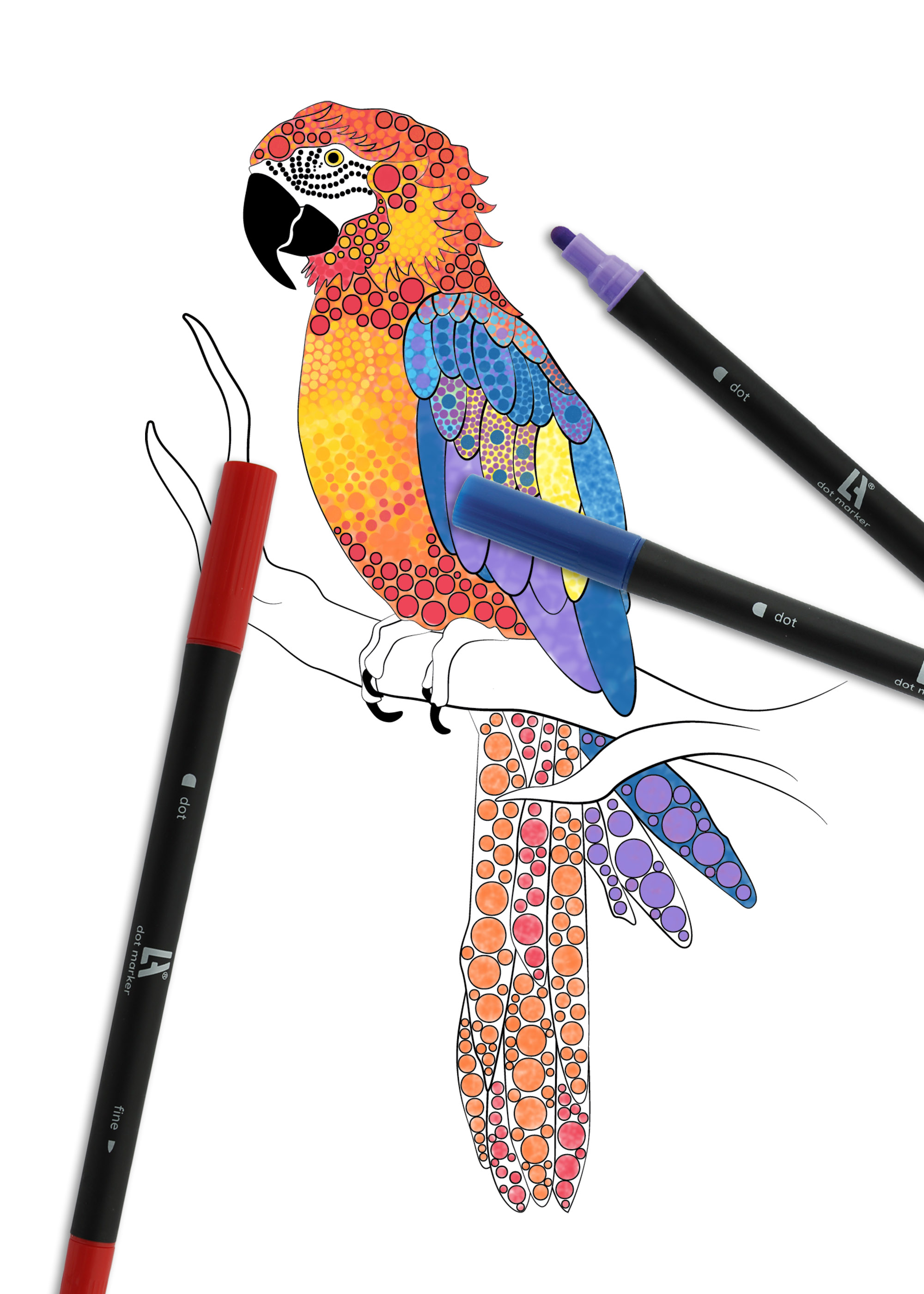 Leisure Arts® Dot Art Markers Mythical Creatures Mini Coloring