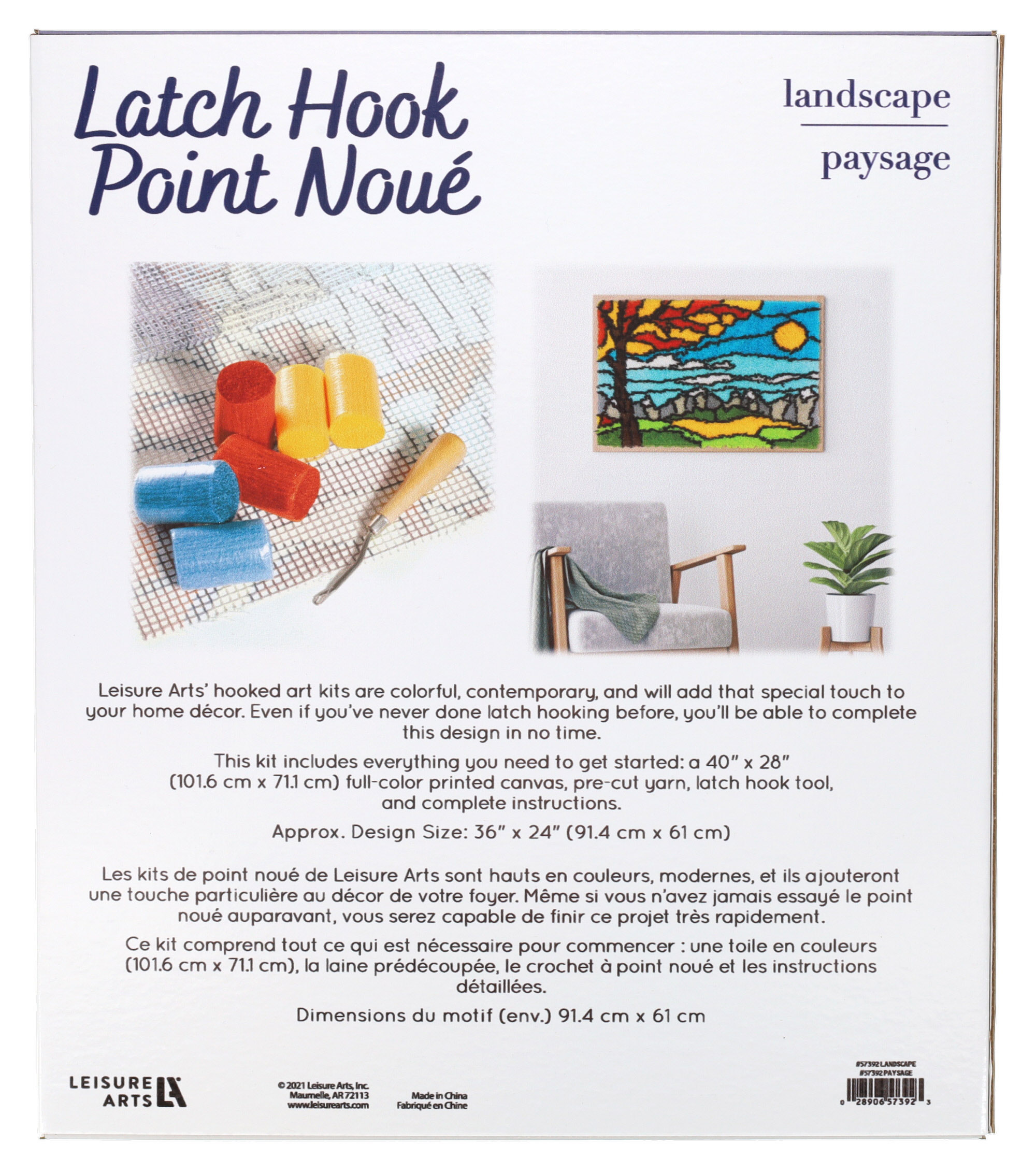 Leisure Arts Latch Hook Kit 36x 24 Landscape