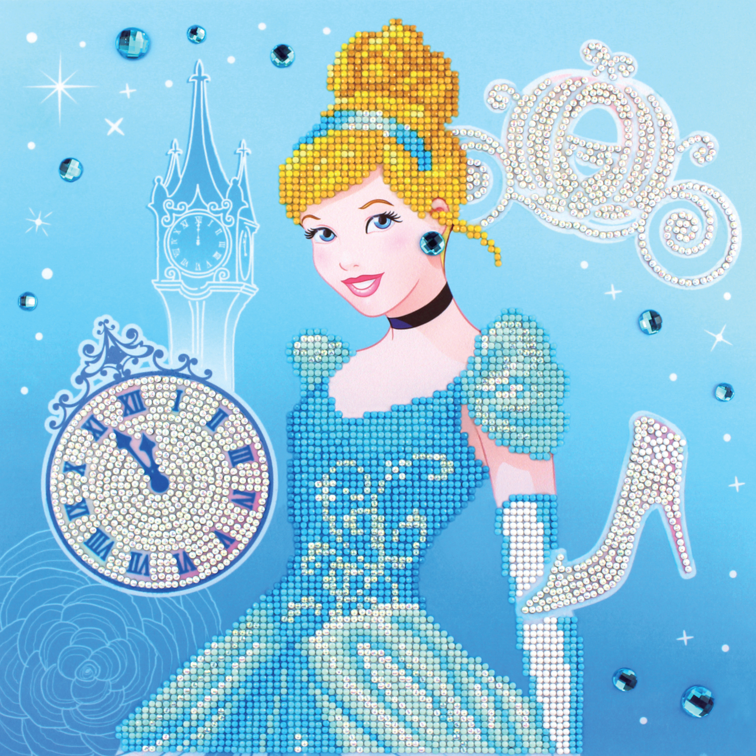 5D Disney Diamond Painting Kit Colorful Stained Glass Cinderella Craft