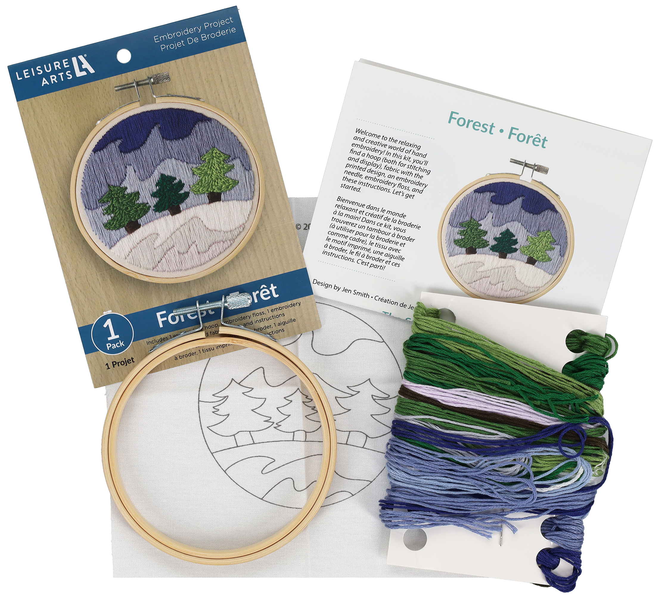 Leisure Arts Embroidery Kit - Snowy Forest, 4