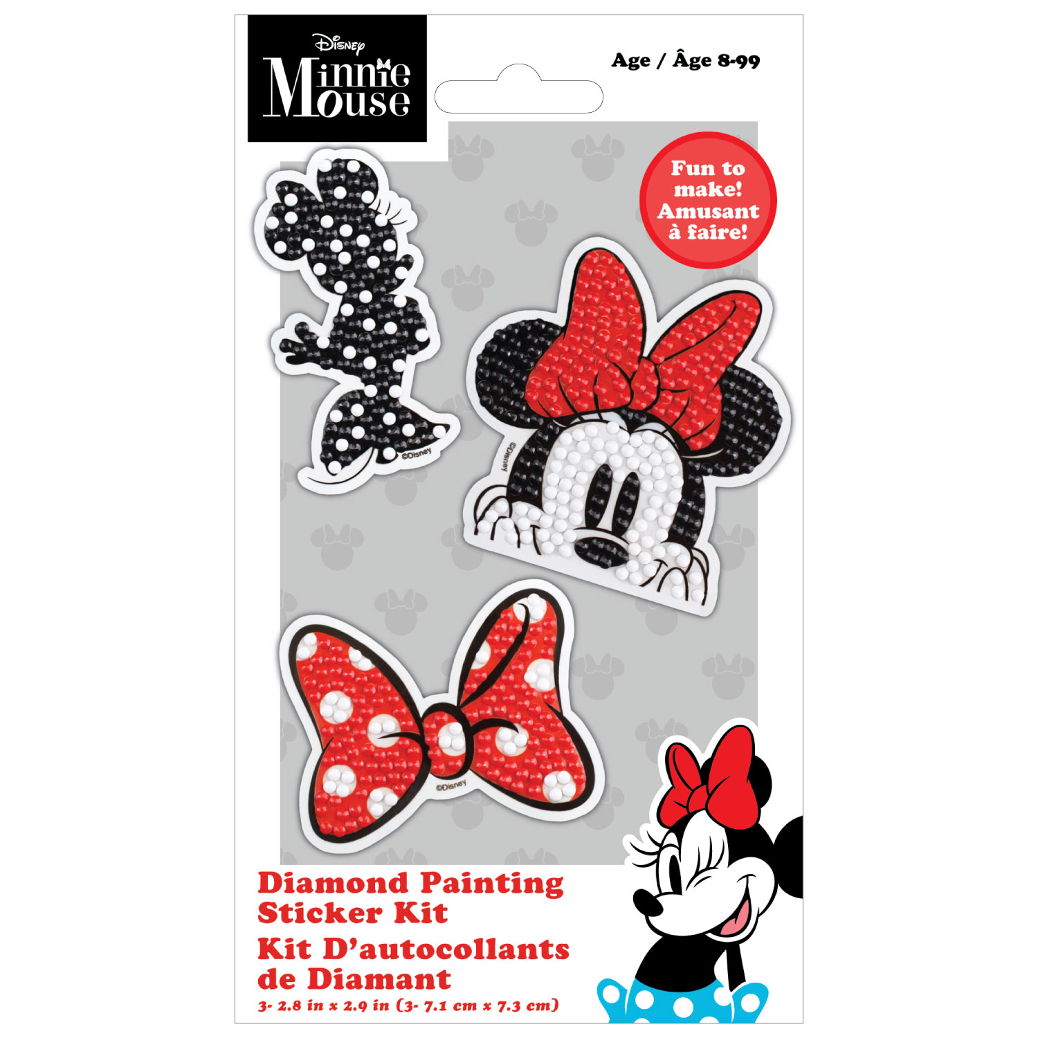 Camelot Dotz Diamond Art Box Kit 11X11-Disney - Minnie Stripes