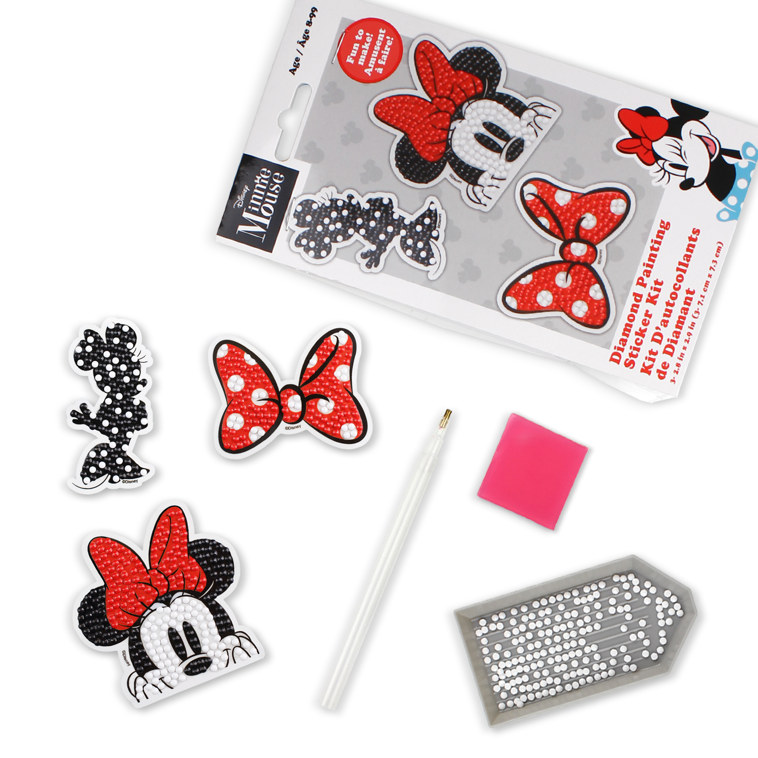 Camelot Dotz Diamond Art Box Kit 11X11-Disney - Minnie Stripes