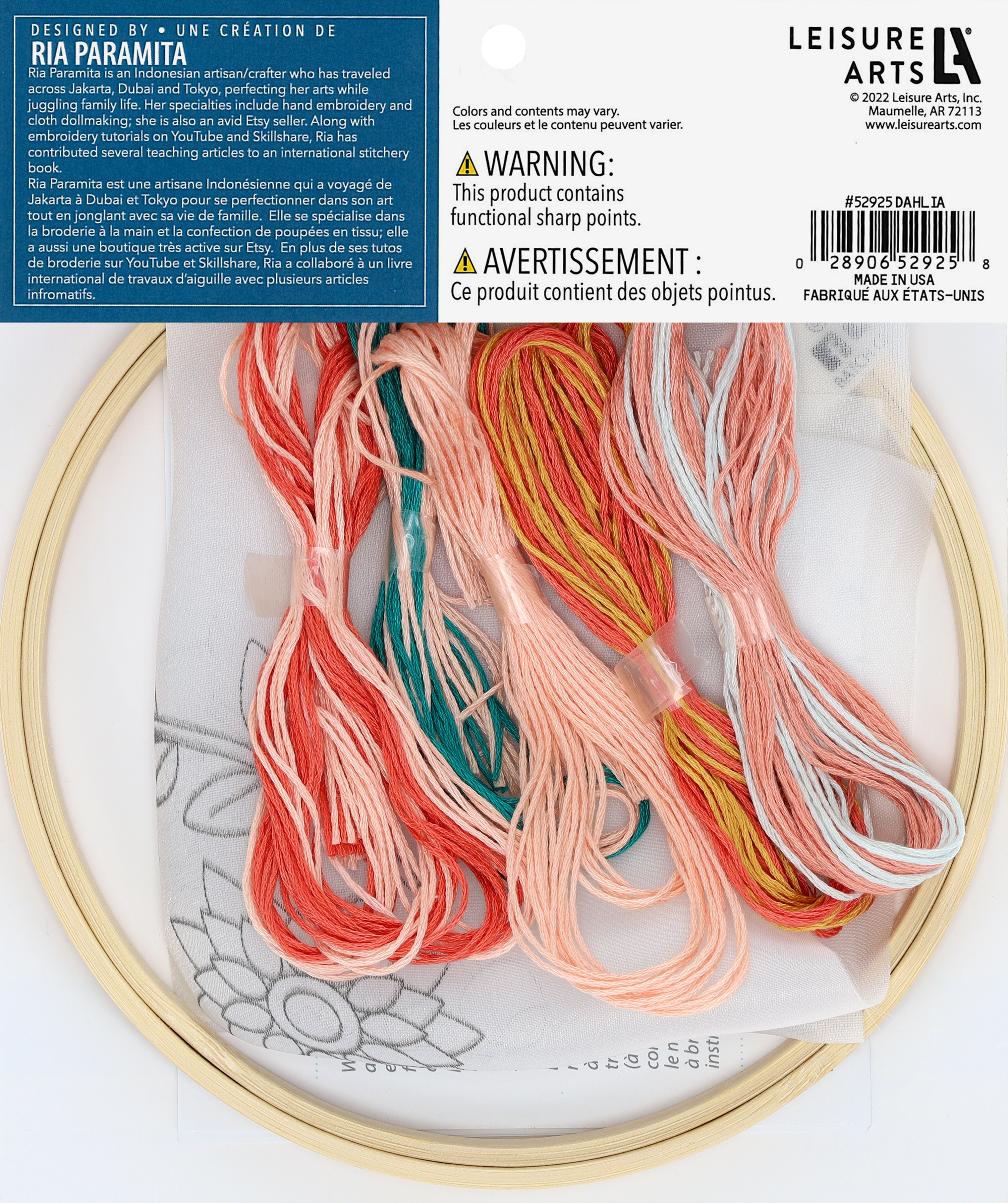 Leisure Arts Kit Embroidery 6 Dahlia