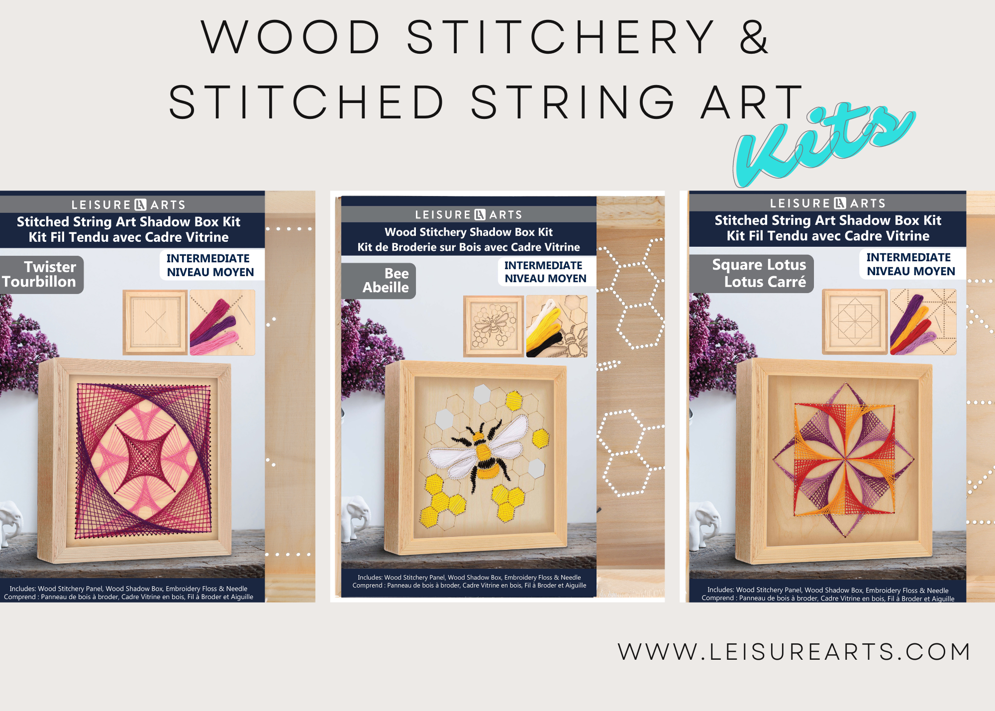 Wood Stitchery Stitched String Art KITS Leisure Arts