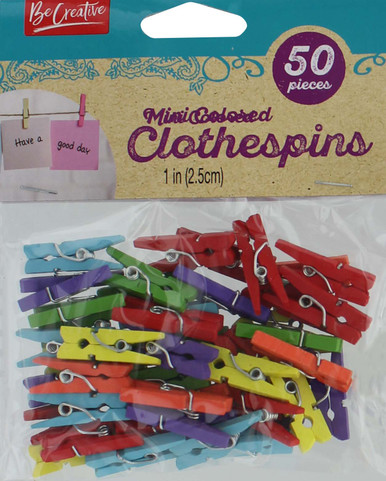 Leisure Arts Clothespins Wood 1 Mini Astd 50pc