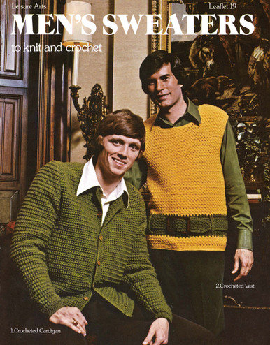 Leisure Arts Men's Sweater To Knit And Crochet - Digital Pattern