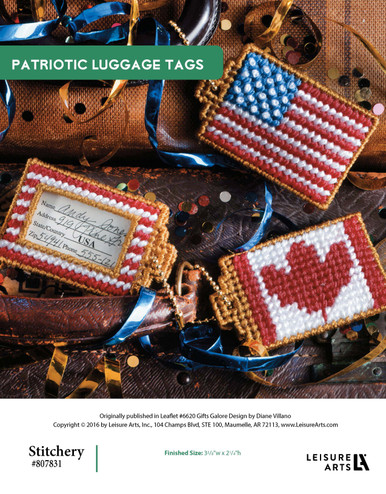 Leisure Arts Gifts Galore In Plastic Canvas Patriotic Luggage Tags ePattern