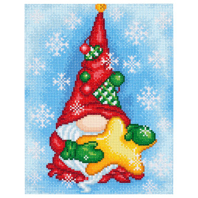 Diamond Art Kit inch x 16 inch Intermediate Red Gnome - Leisure Arts