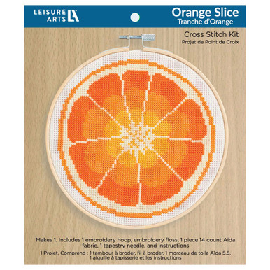 Leisure Arts Cross Stitch Kit 6 inch Orange Slice - Leisure Arts