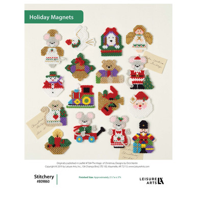 Leisure Arts The Magic Of Christmas Holiday Magnets Plastic Canvas ...
