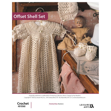 Leisure Arts Christening Collection Book 2 Offset Shell Set Crochet  ePattern - Leisure Arts
