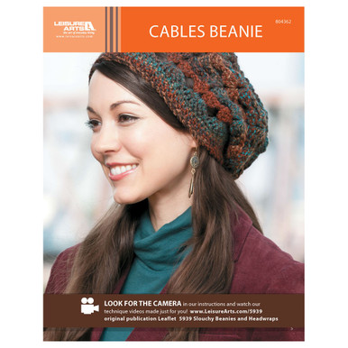 Leisure Arts Slouchy Beanies Headwraps Shells Beanie Crochet ePattern ...