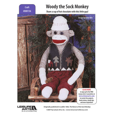 Leisure Arts Woody The Sock Monkey Sewing ePattern - Leisure Arts