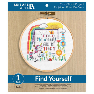 Leisure Arts Kit Cross Stitch 7 inch Find Yourself - Leisure Arts