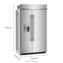 Kitchenaid® 29.4 Cu. Ft. 48" Built-In Side-by-Side Refrigerator features Exterior Water and Ice Dispenser with Measured Fill KBSD748SPS