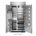 Kitchenaid® 25.1 Cu. Ft. 42" Built-In Side-by-Side Refrigerator features Exterior Water and Ice Dispenser with Measured Fill KBSD742SPS
