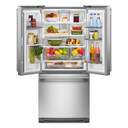 Kitchenaid® 20 cu. Ft. 30-Inch Width Standard Depth French Door Refrigerator with PrintShield® Finish and Interior Dispense KRFF330SPS