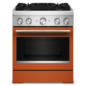 Kitchenaid® 30-Inch 4 Burner Commercial-Style Dual Fuel Range with No Preheat Air Fry Mode KFDS930SSC