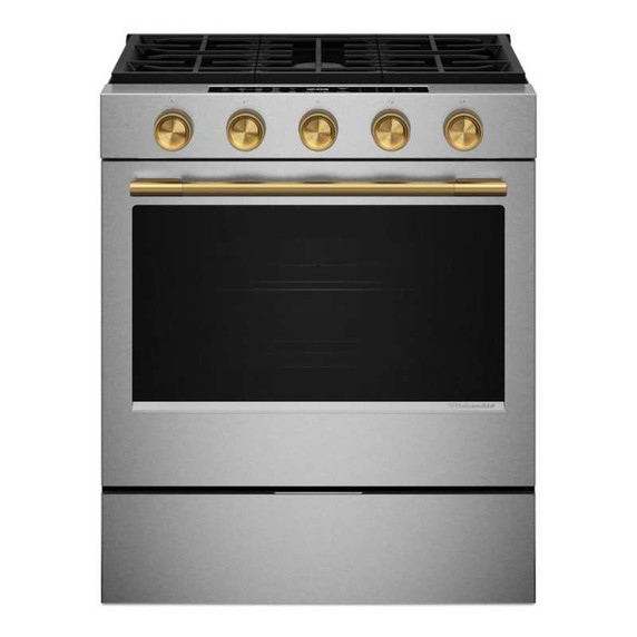 Kitchenaid® 5.0 Cu. Ft. Smart Slide-in Gas Range with Convection Cooking Modes and 2-in-1 Burner KSGS530SPS
