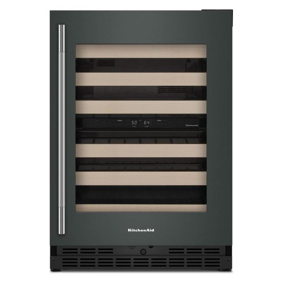Kitchenaid® 24" Undercounter Wine Cellar with Full-Extension Wood-Front Racks KUWR524SJP