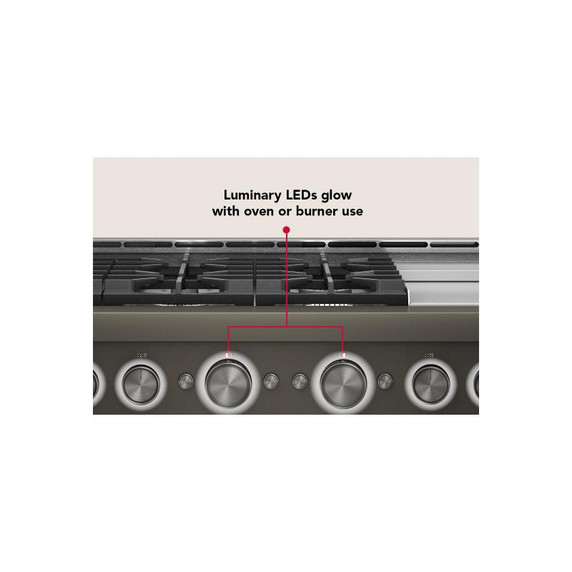 KitchenAid® 48-Inch 6 Burner Commercial-Style Gas Range with Griddle KFGD948SBE
