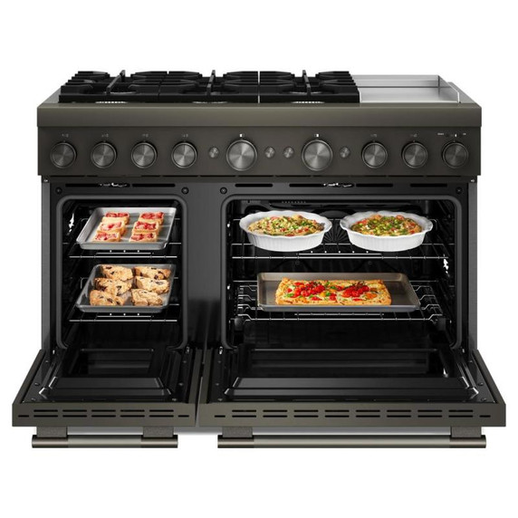 Kitchenaid® 48-Inch 6 Burner Commercial-Style Dual Fuel Range with Griddle KFDD948SBE
