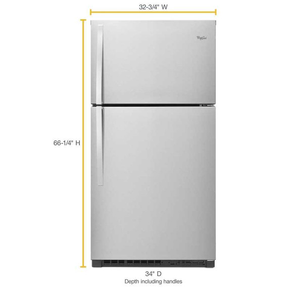 Whirlpool® 33-inch Wide Top Freezer Refrigerator - 21 cu. ft. WRT541SZDZ