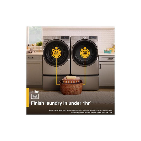 Whirlpool® 5.8 cu. ft. I.E.C. Smart Front Load ENERGY STAR® Certified Washer with FreshFlow™ Vent System and Intelligent Wash WFW6720RW