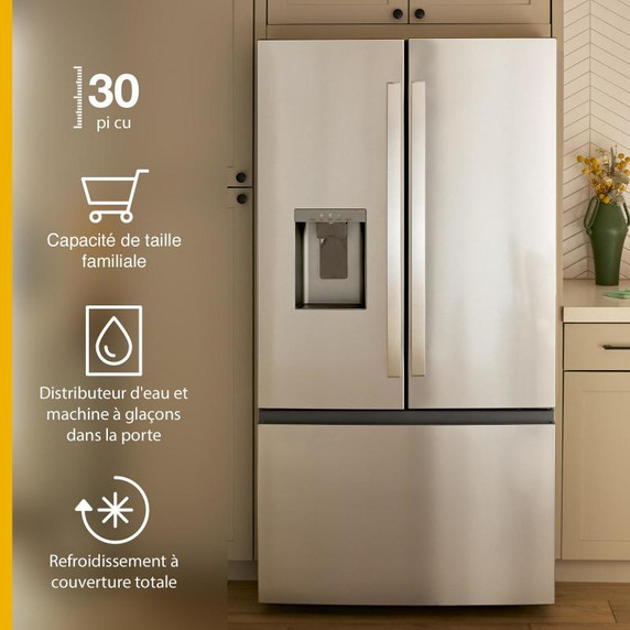 Whirlpool® 36-Inch French Door Refrigerator with In-Door Water and Ice Maker - 30 cu. ft. WRFF3536SV