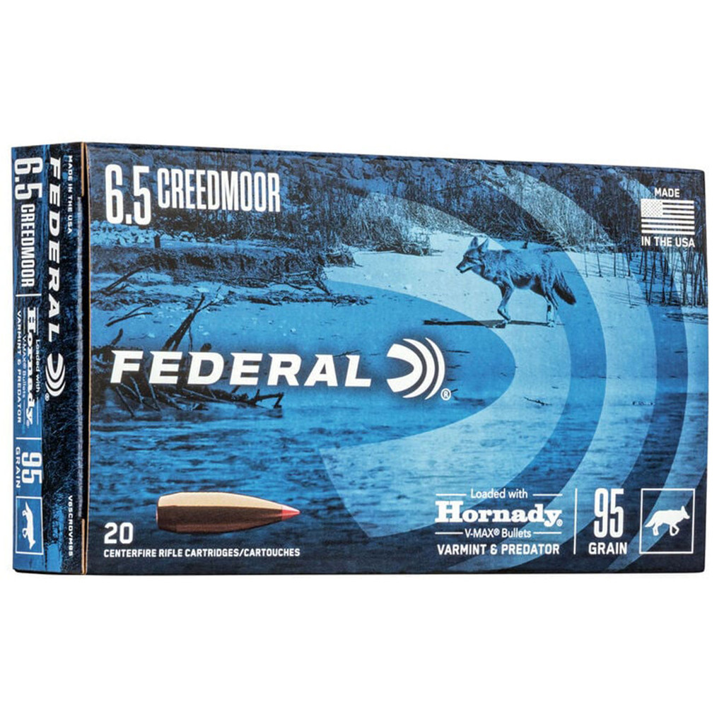 FEDERAL 6.5 CRM 95GR V-MAX PREDATOR LOAD