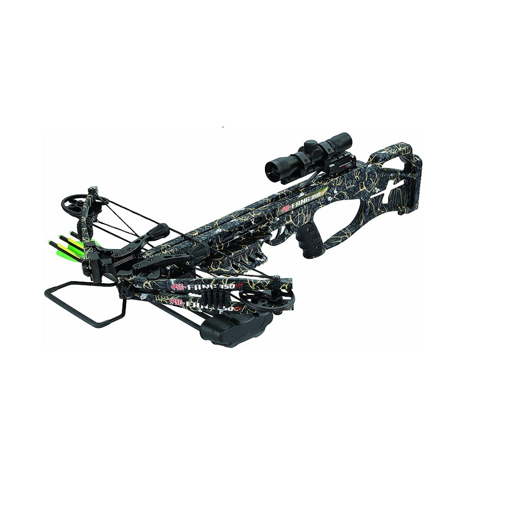 PSE FANG 350XT CROSSBOW PACKAGE ILLUMINATED SCOPE SKULLWORKS CAMO     