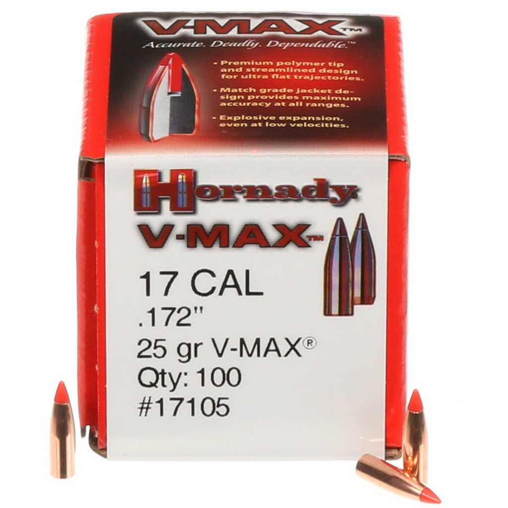 HORNADY 17CAL 25GR V-MAX 100CT