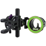  Side view of the Spot Hogg Fast Eddie Triple Stack mounted on a bow, showcasing its sleek, trim frame and solid fixed hard mount.